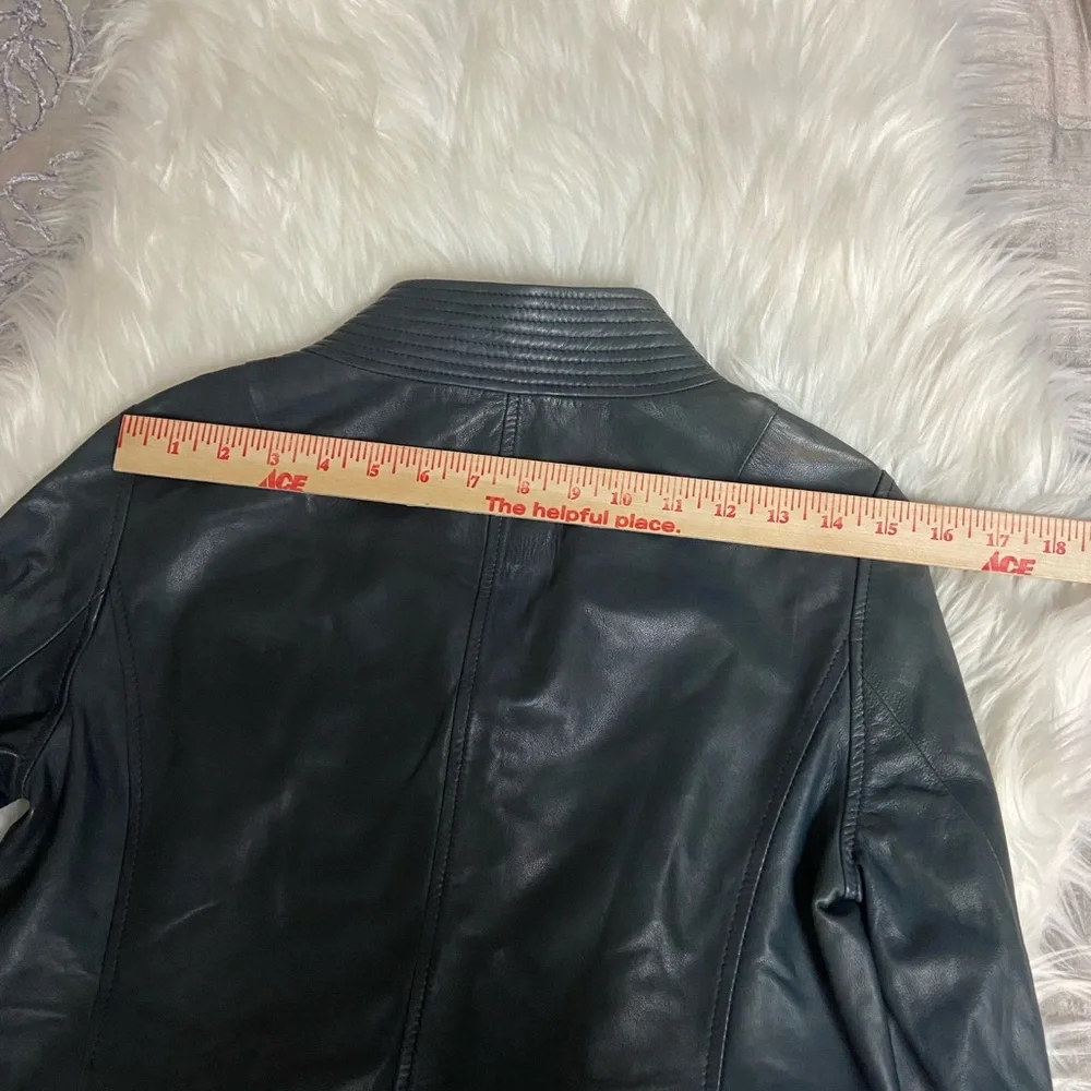 J Crew Sz S Steel Grey Leather Jacket - Picture 12 of 12